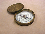 Victorian travellers brass cased pocket compass circa 1870